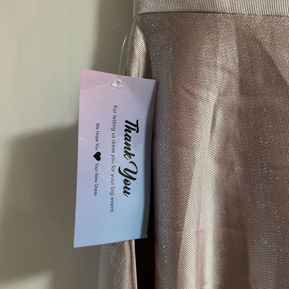 🆕 White Soieblue Shimmering Pink Champagne V neck Beaded sequins Evening Prom M - Picture 5 of 12